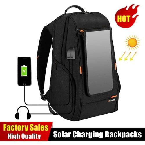 Solar Panel Power Backpacks Breathable Casual Backpack For iPad Laptop Outdoor Travel Shoulder Bag with Handle USB Charging Port
