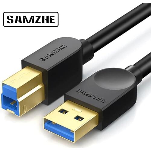 SAMZHE USB 3.0 Printer Cable USB Type B Male to A Male USB 2.0 for Canon Epson HP Label