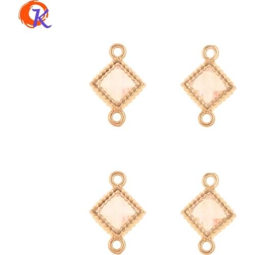 Cordial Design 100Pcs 8*12MM Jewelry Accessories/Hand Made/DIY Parts/CZ Connectors/Square Shape/Jewelry Making/Earring Findings