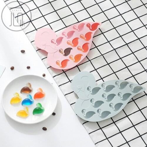 Silicone 10 Hole Cake Chocolate Biscuit Ice Cube Candy 3D Flamingo DIY Mold Kitchen Baking Tool Mold
