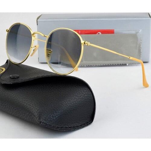 Vintage glass Sunglasses Men 2021 Metal Classic Retro Luxury Brand Designer Driving Round sun glasses for women fashion R3447B