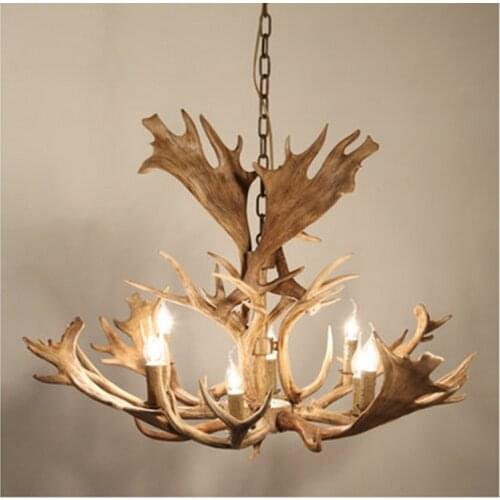 Europe Country 8 Head Chandelier American Retro Lamps Resin Deer Horn Antler Lampshade resin antler chandelier Dia 1100mm