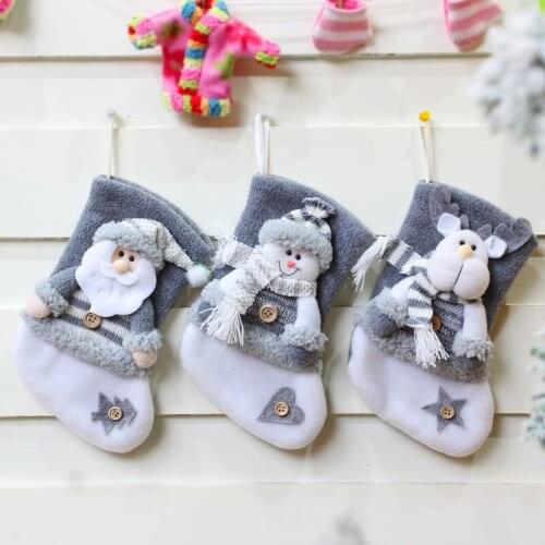Xugar Christmas Theme Gift Bag Sequined Socks For Children X-mas DIY Home Party Tree Decoration Craft Gift Packaging Accessories