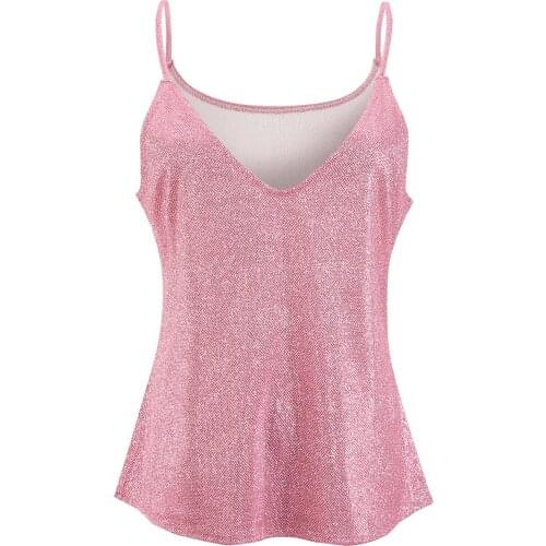 Womens tank top Sequin Glitter Strappy Tank Tops Ladies Sexy Sparkle Camis v-neck Swing Vest Clubwear party night tanks 2021 new