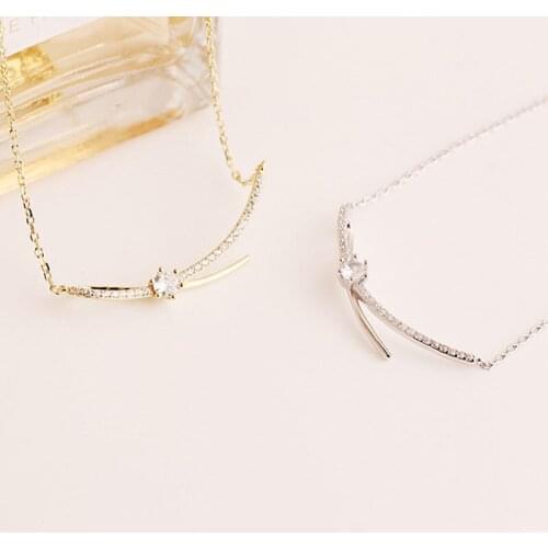 Goth Sterling Silver Real 925 Necklaces Women Chains Vintage Jewelry Zircon Pendants Undefined Fashion Luxury Bowknot Double