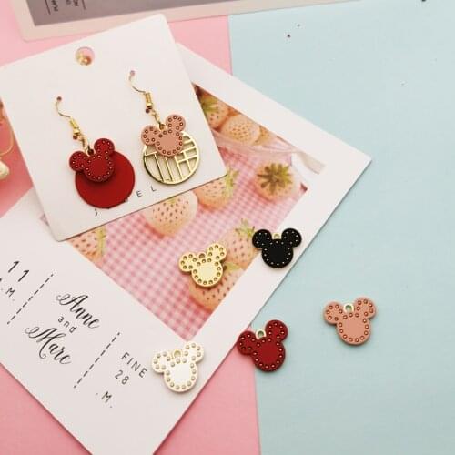 10pcs Alloy Mouse Head Enamel Charms Pendants Oil Drop Cartoon Rats Floating DIY Earring Bracelet Jewelry Accessory Making FX364