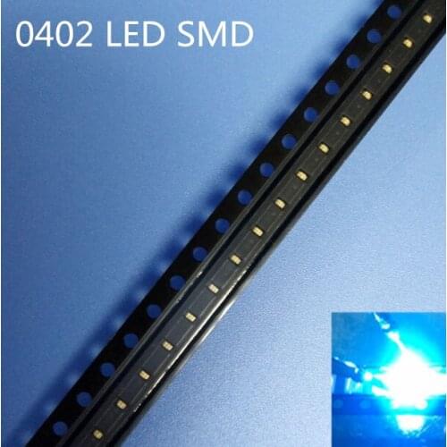 100PCS 1005 0402 Ice Blue 0.01W Super Ultra Bright SMD LED Indication smd 0402 led clear blue 0402 diodes