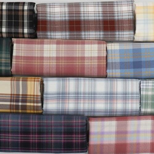 145cmx50cm polyester twill check cloth yarn dyed School uniform plaid fabric for clothes garment bags JK Pleated skirt uniform