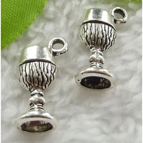 160 pieces antique silver cup charms 20x10mm #2360