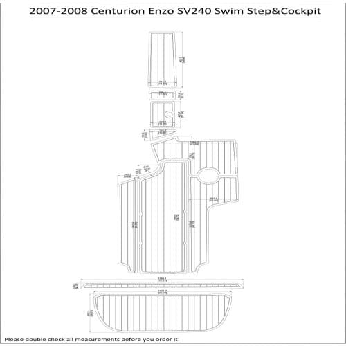 2007-2008 Centurion Enzo SV240 Swim Step&Cockpit Pad Boat EVA Teak Decking 1/4" 6mm