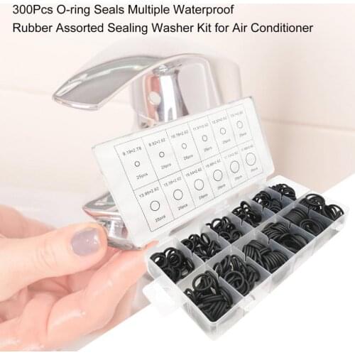 50% Hot Sales!!!300Pcs O-ring Seals Multiple Waterproof Rubber Assorted Sealing Washer Kit for Air Conditioner