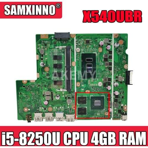 Akemy X540UBR Laptop Motherboard For Asus X540UB X540UBR X540UV REV 2.0 MainBoard W/ i5-8250U CPU 4GB RAM (V2G)
