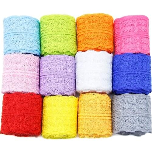 David accessories 12 colors/set 5yards/Roll Lace Ribbon Assorted Set For Making Handmade Home Textile Gift Decoration,1Yc11067