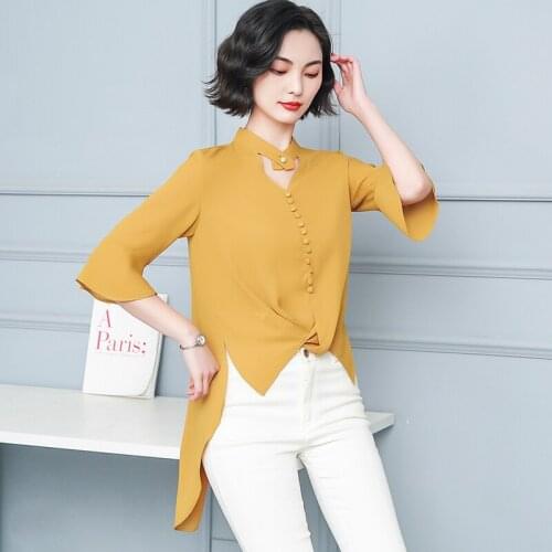 Блузки с воланом AZTERUMI China At AliExpress