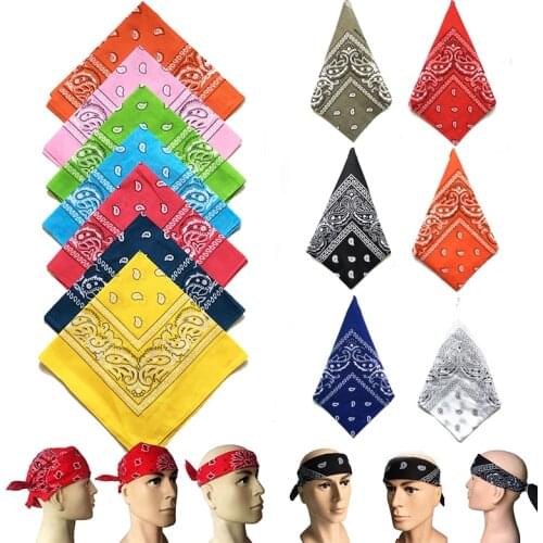 Fashion Hip Hop Paisley Bandana Sports Square Headscarf For Men Print Multicolor Headscarf Punk Rock Hair Accessories Headwear
