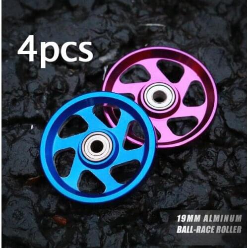 Free Shipping 4PCS 19mm Aluminum Roller Light Weight Modify Spare Parts For DIY Tamiya Mini 4WD RC Car Model 95010