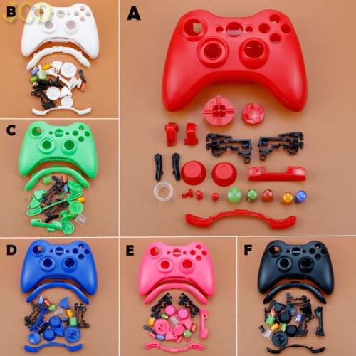 JCD For Xbox 360 Wireless Game Controller Hard Case Gamepad Protective Shell Cover Full Set W/ Buttons Analog Stick Bumpers