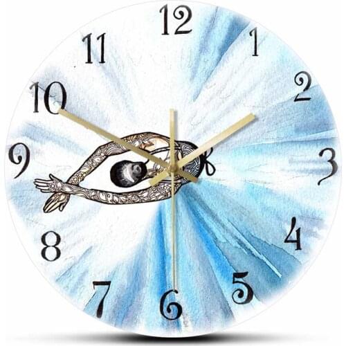 Ballet Time Charming Ballerina Watercolor Printed Wall Clock Baby Girl Nursery Room Decor Ballet Dancer Silent Quartz Wall Watch