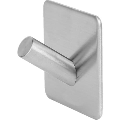 1/2/4 Hooks 304 Stainless Steel Self Adhesive Hook Hat Key Rack Bathroom Kitchen Towel Hanger Wall Mount Stick On Sticky Hanger