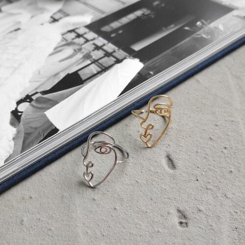 Hot Sale Real 925 Sterling Silver Finger Open Rings For Women Engagement Adjustable Face Finger Gold Ring Party Gifts