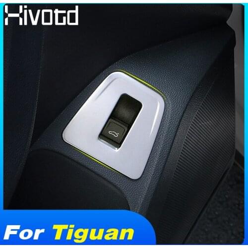 Hivotd For Volkswagen VW Tiguan 2019 2018 2017 Car Rear Trunk Tailgate Switch Button Cover Trim Interior Refit Kit Accessories