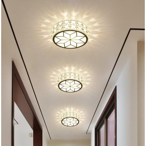 Crystal Entrance kitchen Modern Led Ceiling Lamps Circular Panel Light For Foyer Hallways Staircase Balcony decoration salon