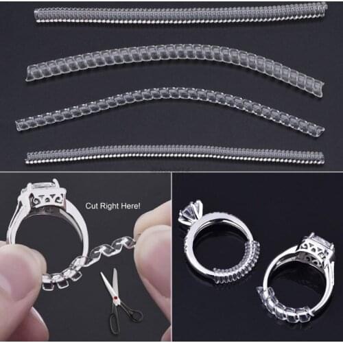 Jewelry Tool Ring Adjuster Invisible Transparent Spiral Cord Tension Reducer Adjustable Sizes