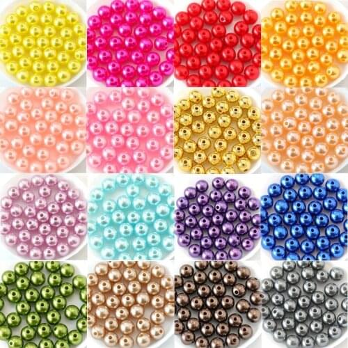 1000pcs Colorful ABS Imitation Pearls Round Beads With Holes DIY Bracelet Earrings Charms Necklace For Jewelry Making B1049