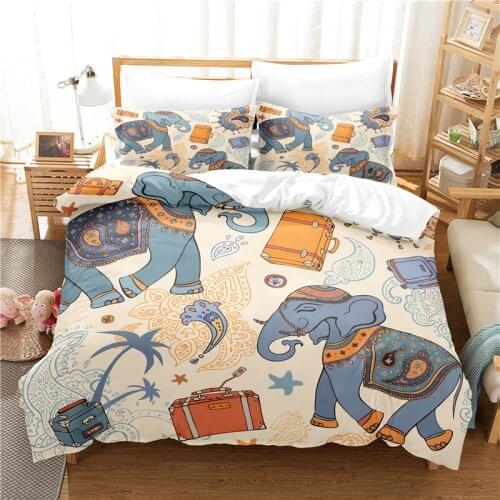 CartoonElephant Bedding Set For Bedroom Soft Bedspreads For Bed Home Comefortable Duvet Cover Quality Quilt Cover And Pillowcase