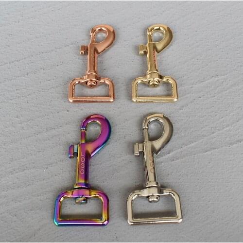 LOGO 20 Pcs 25mm Metal Swivel Spring Keyring Leather Satchel Bag Belt Strap Dog Chain Clasp Buckle Snap Clip Trigger Craft DIY