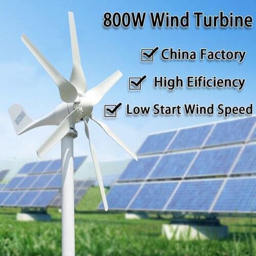 800W 12V 24V 48V Portable Wind Turbine Household 6 Blades Small Wind Generators For Home Roof Low Wind Speed