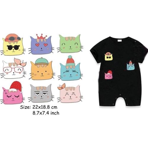 Cartoon Kids Patches Hot Heat Transfer Cloth Printing Sticker DIY Iron On Clothing Bag Shoes Customization Logo