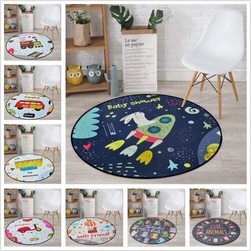 Cartoon Car Series Carpet Round Computer Chair Rug Computer Chair Rug Home Entrance Doormat Study Rugs Kids Room Carpets