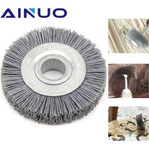 70mm Nylon Abrasive Wire Polishing Brush Wheel Metal Grinding Nylon Wheel Woodworking Tool 16mm Hole