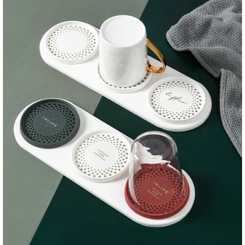 Nordic Diatom Mud Drain Cup Holder Glass Water Cup Mug Holder Home Living Room Kitchen Multi-function Drain Rack