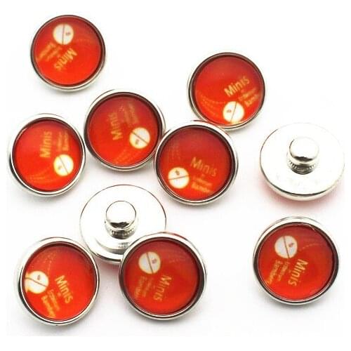 New Arrival 20pcs/lot 12mm minis Glass Snap Buttons Fit DIY Snap Bracelet Snap Button Charms Jewelry