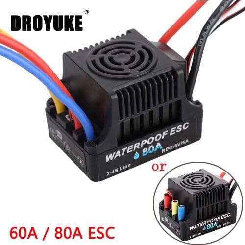 NEW Waterproof 60A 80A S-60A S-80A Brushless ESC Electric Speed Controller Dust-proof for 1/8 1/10 RC Car Crawler RC Boat Part