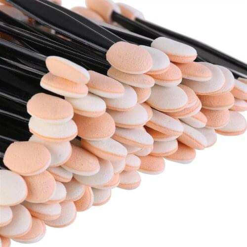 50 PCS Disposable Eyeshadow Brush Dual Sided Sponge Nylon Sets Make up Eye Shadow Brushes For Cosmetic Applicator Makeup
