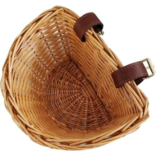 Wicker Bicycle Basket Manual Technology Waterproof No Break Traditional Wicker Bicycle Front Basket