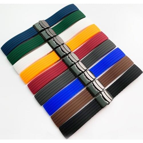 18mm 20mm 22mm 24mm Sport Silicone Watch Band Strap Men Women Universal Waterproof Rubber Watchband Wrist Bracelet Accessories