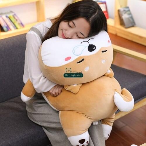 Pop lovely soft lying anime corgi plush toy big stuffed cartoon dog pillow toy for boys girl gift decoration 33inch 85cm