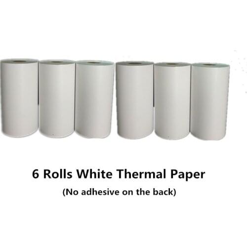 HQ 6 Rolls Peripage Thermal Photo Paper Adhesive 10 Years Semi-Transparent for Paperang Memobird Photo Printer Consumables Papel