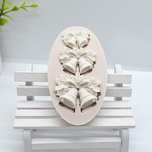 Three Sets Of Christmas Bells Silicone Mold For Fondant Chocolate Epoxy Sugarcraft Mould Pastry Cupcake Decorating Kitchen Tool