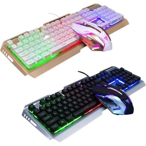ALLOYSEED USB Wired Backlit Mechanical Gaming Keyboard And Adajustable Mouse Set DPI4000 For Gamer Office