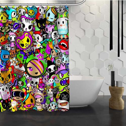 Custom Tokidoki Shower Curtain Waterproof Fabric Bath Curtain for Bathroom WJY1.17