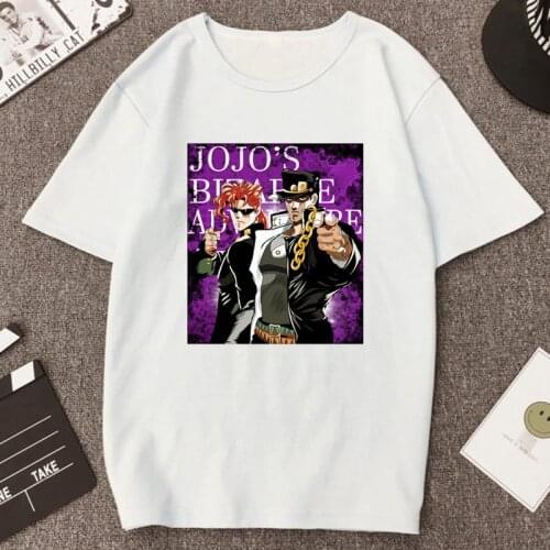 2021 Jojo Bizarre Adventure Fashion Manga T Shirt Women Kujo Jotaro Short Sleeved T-shirt Anime Graphic O-neck Streetwear Female