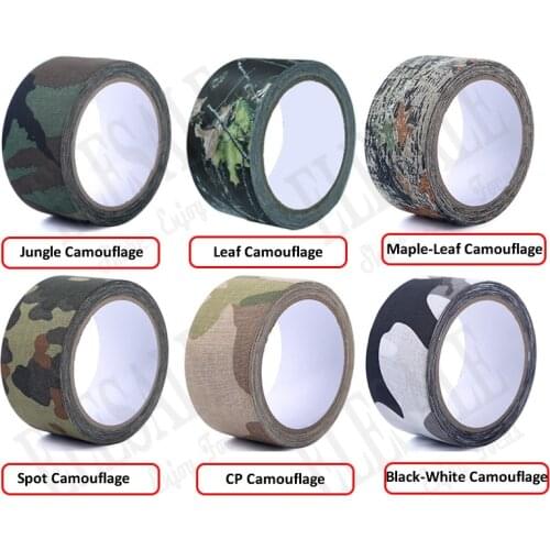 1 Roll 5cm*5m Camouflage Self-Adhesive Tape Hide Cover Anti-Skid Warning Tape For Outdoor Sports Hunting Fishing Cover