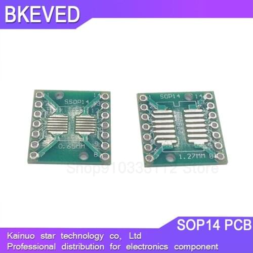 10PCS TSSOP14 SSOP14 SOP-14 SOP14 to DIP14 PCB Transfer Board DIP Pin Board Pitch Adapter
