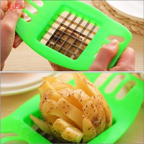 17cm*10cm New Stainless Steel Vegetable Slicer Potato Chips Cutter French Fries Tools Random Color Kitchen Accessories 7zCF068
