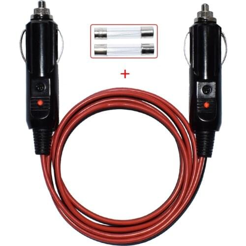 6FT/12FT 12V Heavy Duty Male to Male Cigarette Lighter Plug Charger Cord With LED Lights And Fuse Protection On Both Plugs